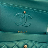 CHANEL Handbag Green 21S Iridescent Green Lambskin Quilted Classic Flap Medium LGHW -Knockoff
