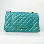 CHANEL Handbag Green 21S Iridescent Green Lambskin Quilted Classic Flap Medium LGHW -Knockoff
