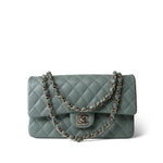 CHANEL Handbag Green 22C Dark Green Caviar Quilted Classic Flap Medium Light Gold Hardware -Knockoff
