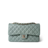 CHANEL Handbag Green 22C Dark Green Caviar Quilted Classic Flap Medium Light Gold Hardware -Knockoff
