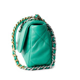 CHANEL Handbag Green 23P Green Lambskin Quilted 19 Flap Small Mixed / Reverse Hardware -Knockoff
