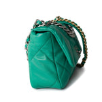 CHANEL Handbag Green 23P Green Lambskin Quilted 19 Flap Small Mixed / Reverse Hardware -Knockoff
