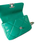 CHANEL Handbag Green 23P Green Lambskin Quilted 19 Flap Small Mixed / Reverse Hardware -Knockoff
