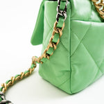 CHANEL Handbag Green Chanel Green Goatskin Quilted Small 19 Flap MHW -Knockoff
