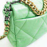 CHANEL Handbag Green Chanel Green Goatskin Quilted Small 19 Flap MHW -Knockoff
