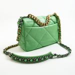 CHANEL Handbag Green Chanel Green Goatskin Quilted Small 19 Flap MHW -Knockoff
