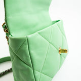 CHANEL Handbag Green Chanel Green Goatskin Quilted Small 19 Flap MHW -Knockoff
