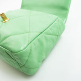 CHANEL Handbag Green Chanel Green Goatskin Quilted Small 19 Flap MHW -Knockoff
