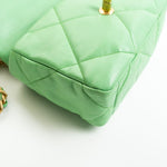 CHANEL Handbag Green Chanel Green Goatskin Quilted Small 19 Flap MHW -Knockoff
