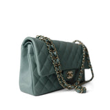 CHANEL Handbag Green / Classic flap 22C Dark Green Caviar Quilted Classic Flap Light Gold Hardware -Knockoff
