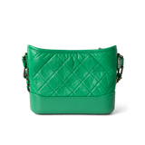 CHANEL Handbag Green / Gabrielle Green Aged Calfskin Quilted Hobo Gabrielle Bag Small Mixed Hardware -Knockoff
