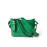 CHANEL Handbag Green / Gabrielle Green Aged Calfskin Quilted Hobo Gabrielle Bag Small Mixed Hardware -Knockoff
