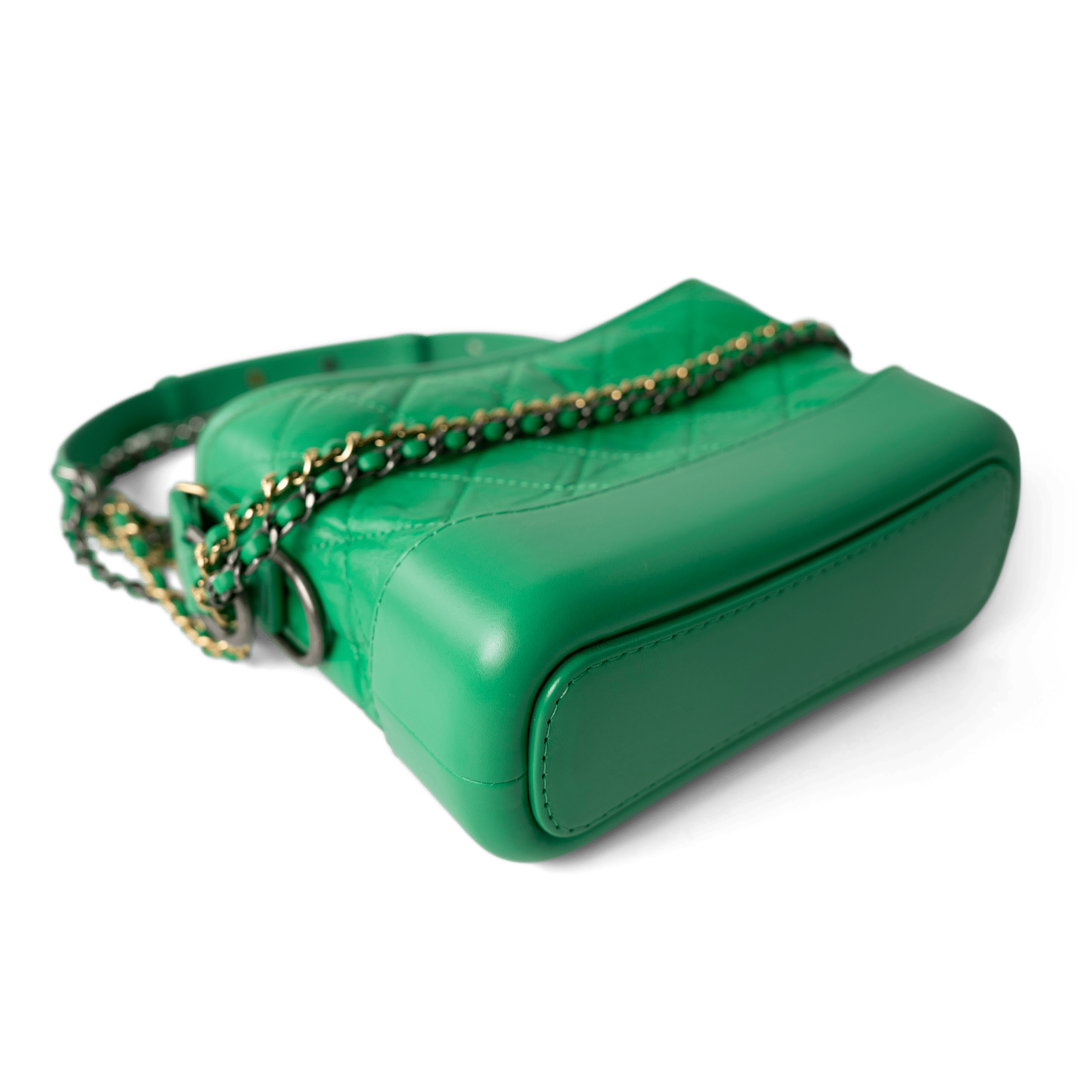 CHANEL Handbag Green / Gabrielle Green Aged Calfskin Quilted Hobo Gabrielle Bag Small Mixed Hardware -Knockoff
