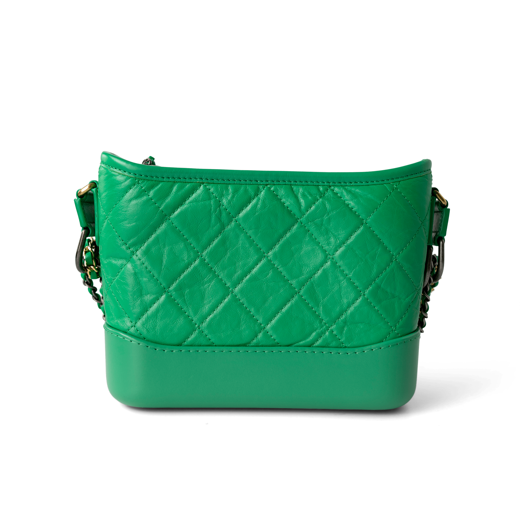 CHANEL Handbag Green / Gabrielle Green Aged Calfskin Quilted Hobo Gabrielle Bag Small Mixed Hardware -Knockoff
