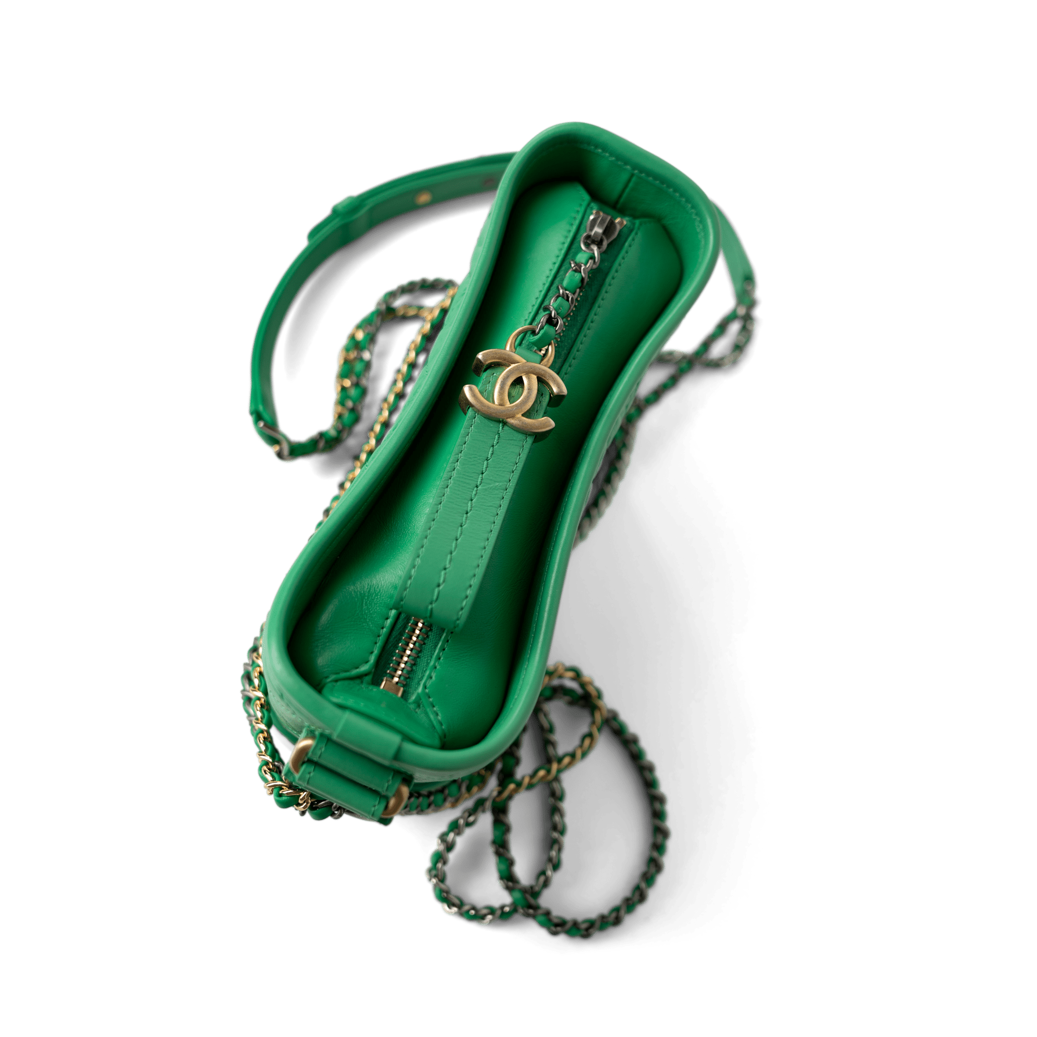 CHANEL Handbag Green / Gabrielle Green Aged Calfskin Quilted Hobo Gabrielle Bag Small Mixed Hardware -Knockoff
