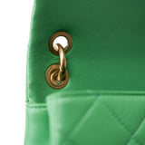 CHANEL Handbag Green Mini Green Lambskin Quilted Entwined Single Flap Antique Gold Hardware -Knockoff
