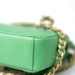 CHANEL Handbag Green Mini Green Lambskin Quilted Entwined Single Flap Antique Gold Hardware -Knockoff
