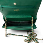 CHANEL Handbag Green / WOC 18S Emerald Green Caviar Quilted Wallet on Chain WOC -Knockoff
