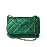 CHANEL Handbag Green / WOC 18S Emerald Green Caviar Quilted Wallet on Chain WOC -Knockoff
