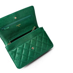 CHANEL Handbag Green / WOC 18S Emerald Green Caviar Quilted Wallet on Chain WOC -Knockoff
