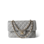 CHANEL Handbag Grey 21A Grey Caviar Quilted Classic Flap Small Light Gold Hardware -Knockoff
