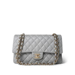 CHANEL Handbag Grey 21A Grey Caviar Quilted Medium Classic Flap Light Gold Hardware -Knockoff
