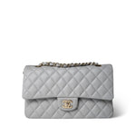 CHANEL Handbag Grey 21A Grey Caviar Quilted Medium Classic Flap Light Gold Hardware -Knockoff
