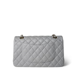 CHANEL Handbag Grey 21A Grey Caviar Quilted Medium Classic Flap Light Gold Hardware -Knockoff
