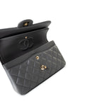 CHANEL Handbag Grey 22A Grey Lambskin Quilted Small Classic Flap Light Gold Hardware -Knockoff
