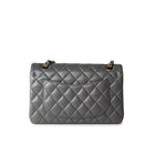 CHANEL Handbag Grey 22A Grey Lambskin Quilted Small Classic Flap Light Gold Hardware -Knockoff
