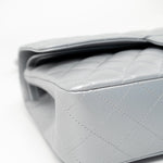 CHANEL Handbag Grey 23P Metallic Silver Lambskin Quilted Classic Flap Medium SHW Edge Stitching -Knockoff
