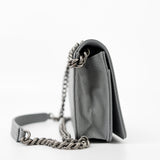 CHANEL Handbag Grey Chanel Grey Caviar Chevron Boy Wallet on Chain Ruthenium Hardware (WOC) -Knockoff
