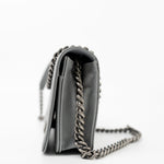 CHANEL Handbag Grey Chanel Grey Caviar Chevron Boy Wallet on Chain Ruthenium Hardware (WOC) -Knockoff
