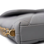 CHANEL Handbag Grey Grey Lambskin Quilted Crush on Chains Single Flap Bag Antique Gold Hardware -Knockoff
