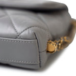 CHANEL Handbag Grey Grey Lambskin Quilted Crush on Chains Single Flap Bag Antique Gold Hardware -Knockoff
