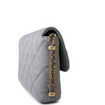 CHANEL Handbag Grey Grey Lambskin Quilted Crush on Chains Single Flap Bag Antique Gold Hardware -Knockoff
