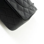 CHANEL Handbag Jumbo Black Caviar Quilted Classic Flap Silver Hardware -Knockoff
