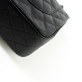 CHANEL Handbag Jumbo Black Caviar Quilted Classic Flap Silver Hardware -Knockoff
