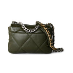 CHANEL Handbag Khaki/ Olive Green Lambskin Quilted 19 Flap Small -Knockoff
