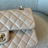 CHANEL Handbag Light Beige Lambskin Quilted Classic Double Flap Small Light Gold Hardware -Knockoff
