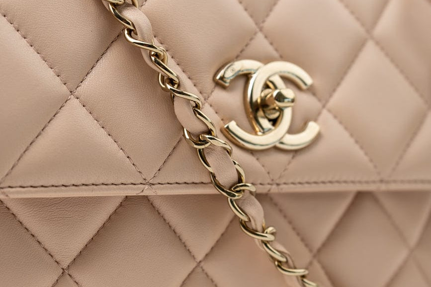 CHANEL Handbag Light Beige Lambskin Quilted Trendy CC Small LGHW -Knockoff
