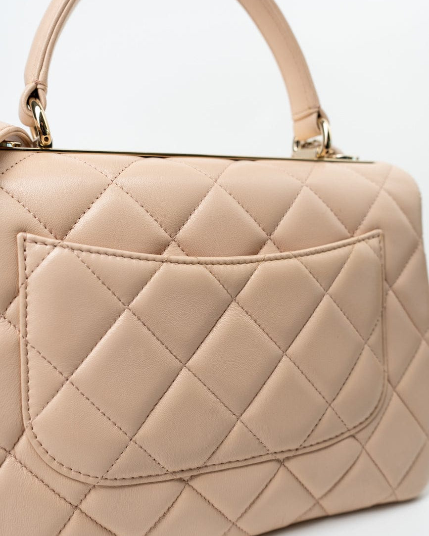 CHANEL Handbag Light Beige Lambskin Quilted Trendy CC Small LGHW -Knockoff
