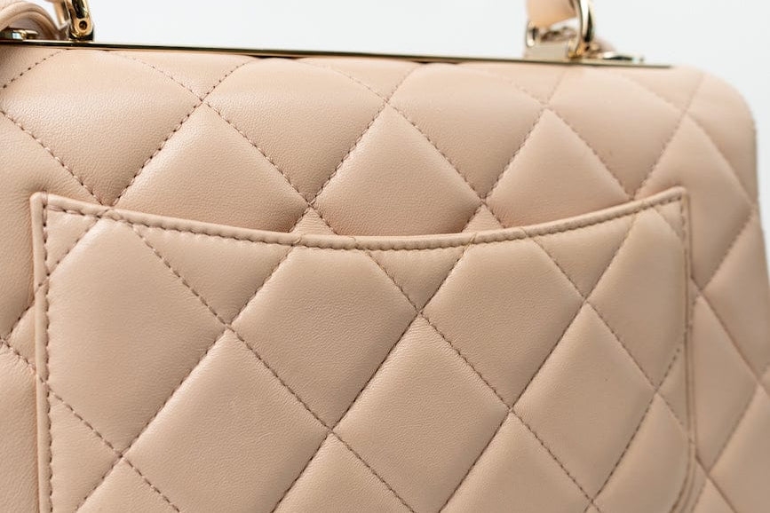 CHANEL Handbag Light Beige Lambskin Quilted Trendy CC Small LGHW -Knockoff
