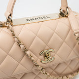 CHANEL Handbag Light Beige Lambskin Quilted Trendy CC Small LGHW -Knockoff
