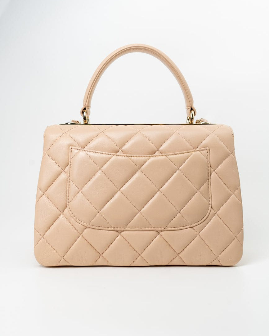 CHANEL Handbag Light Beige Lambskin Quilted Trendy CC Small LGHW -Knockoff
