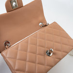 CHANEL Handbag Light Caramel Lambskin Quilted Mini Rectangular Flap Silver Hardware -Knockoff
