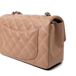 CHANEL Handbag Light Caramel Lambskin Quilted Mini Rectangular Flap Silver Hardware -Knockoff
