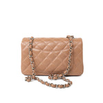 CHANEL Handbag Light Caramel Lambskin Quilted Mini Rectangular Flap Silver Hardware -Knockoff
