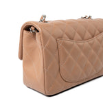 CHANEL Handbag Light Caramel Lambskin Quilted Mini Rectangular Flap Silver Hardware -Knockoff
