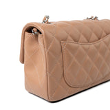 CHANEL Handbag Light Caramel Lambskin Quilted Mini Rectangular Flap Silver Hardware -Knockoff
